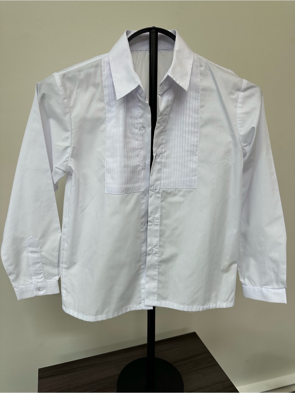 White boysPleated Front Dress Shirt
